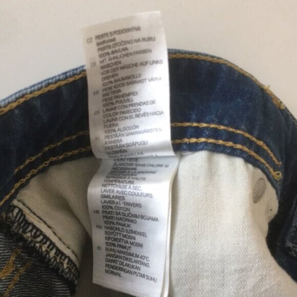 H&M Jean Shorts Flap Pocket Distressed Blue - Picture 12 of 14